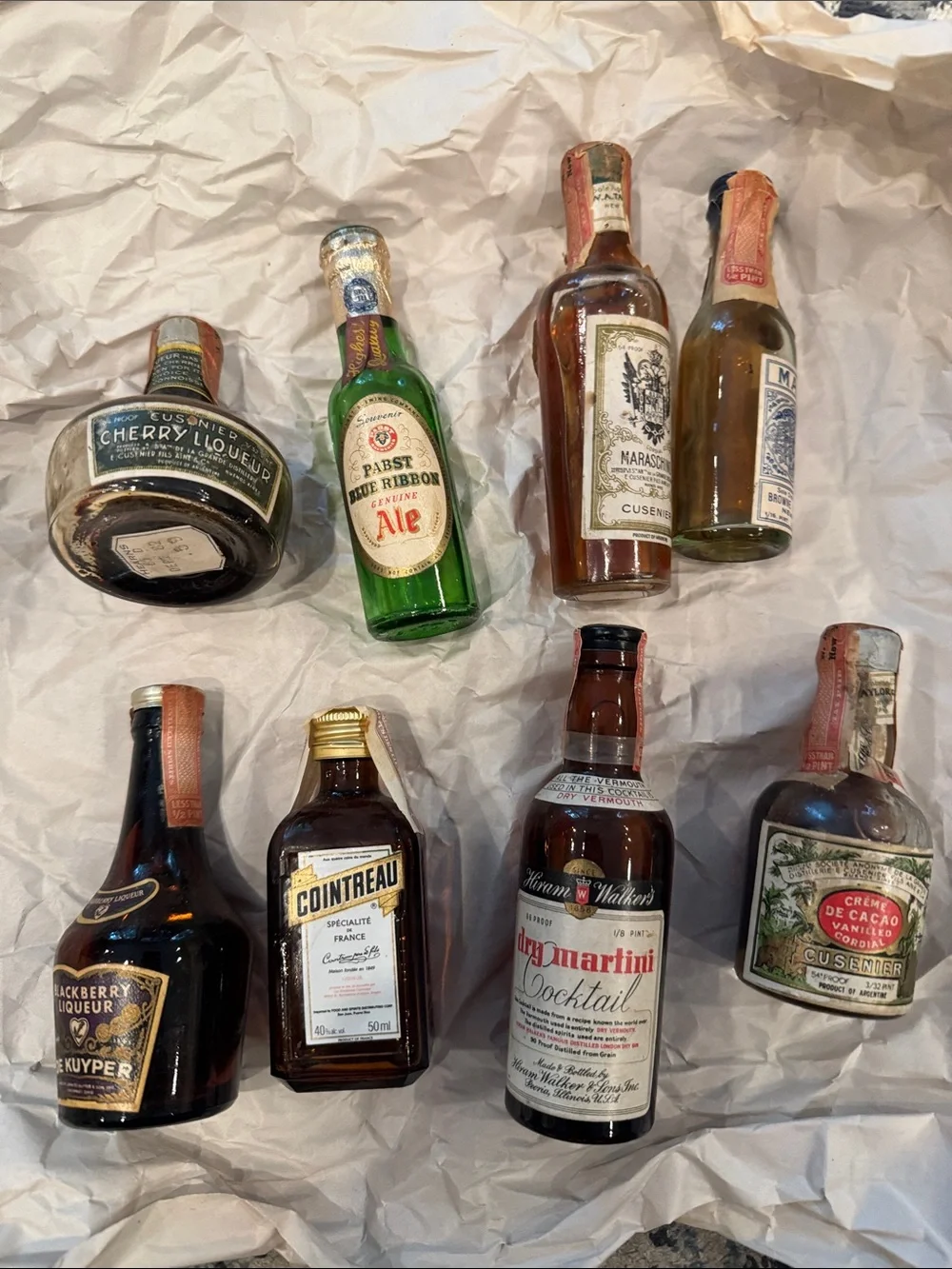 Assorted Miniature Liqueur Bottle Collection - Brown & Green